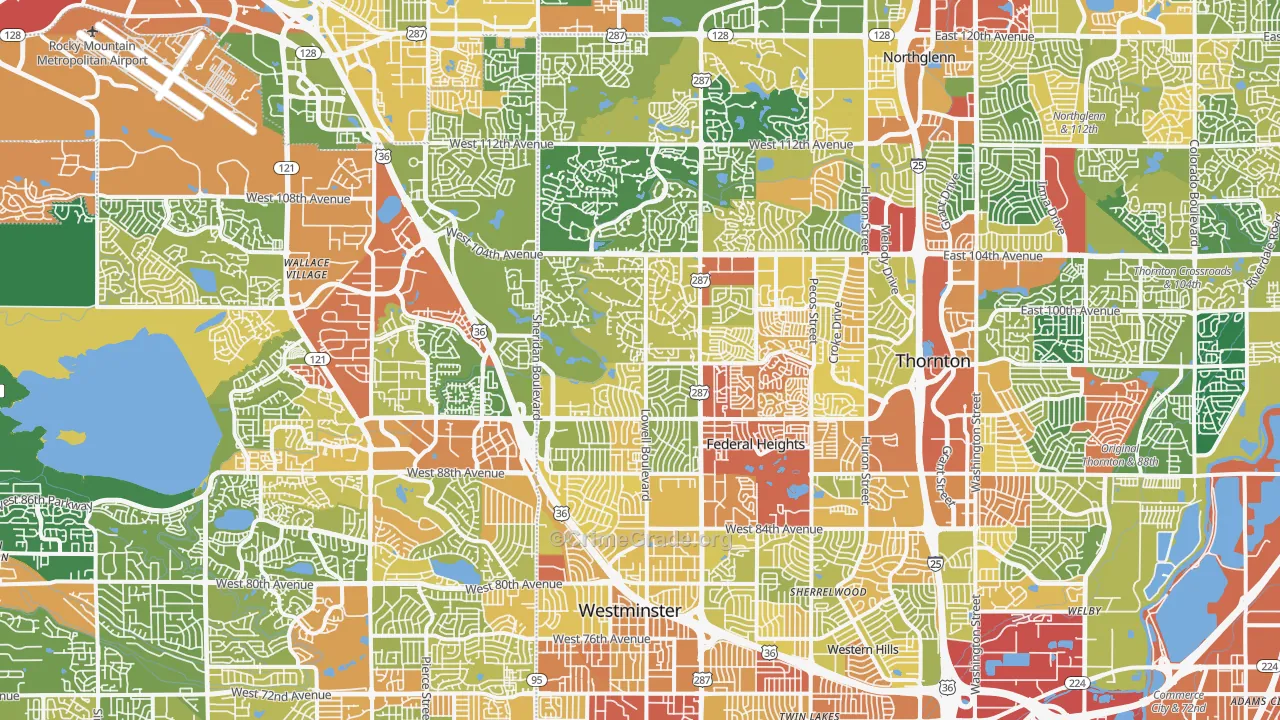 Westminster, CO Map of Assault Rates