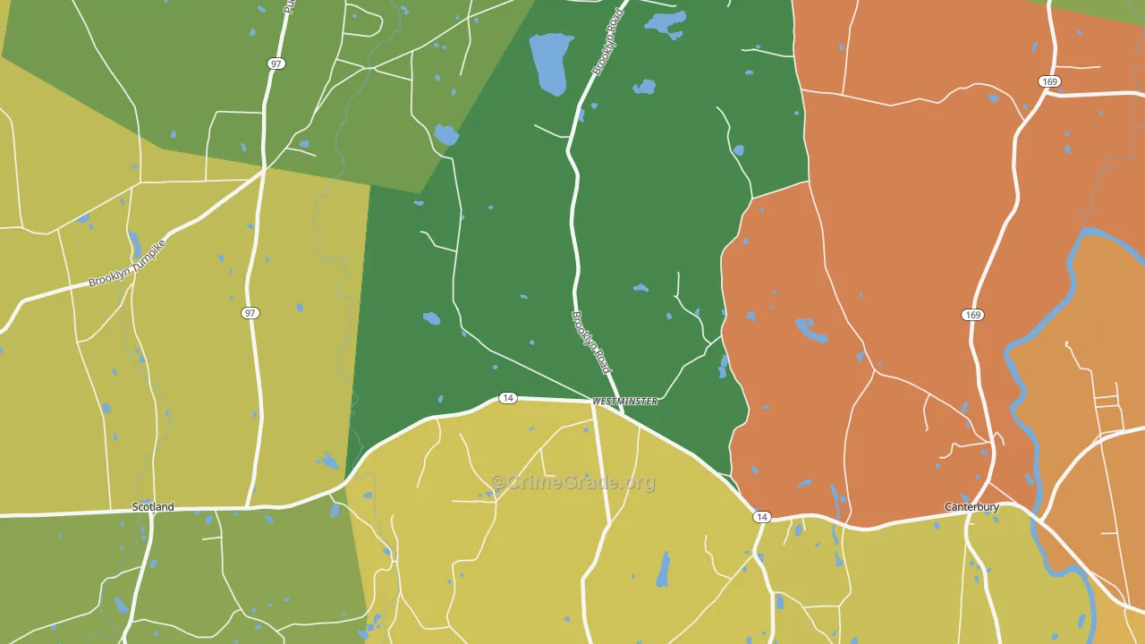 Westminster, CT Map of Assault Rates