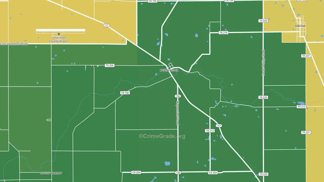 Westminster, OH Map of Assault Rates