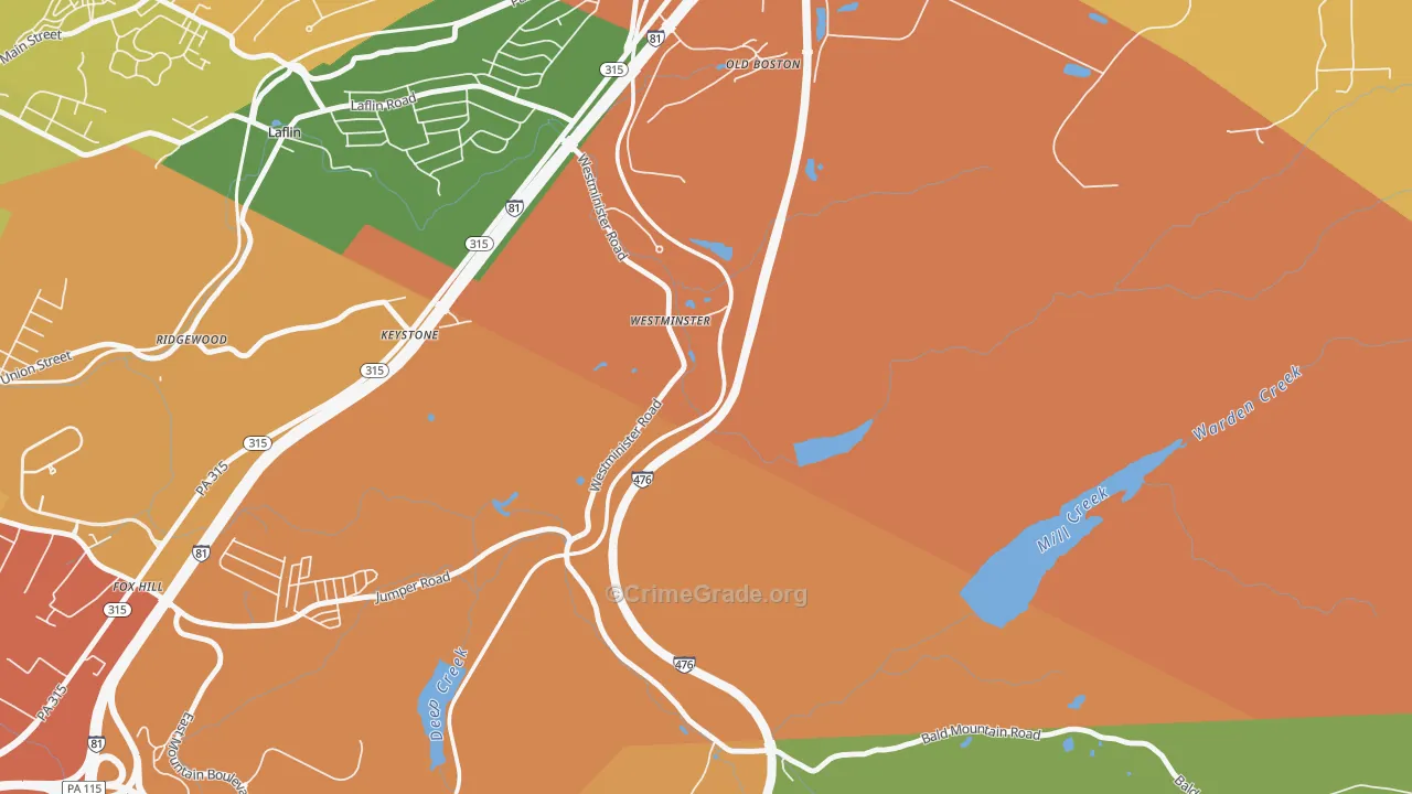 Westminster, PA Map of Assault Rates