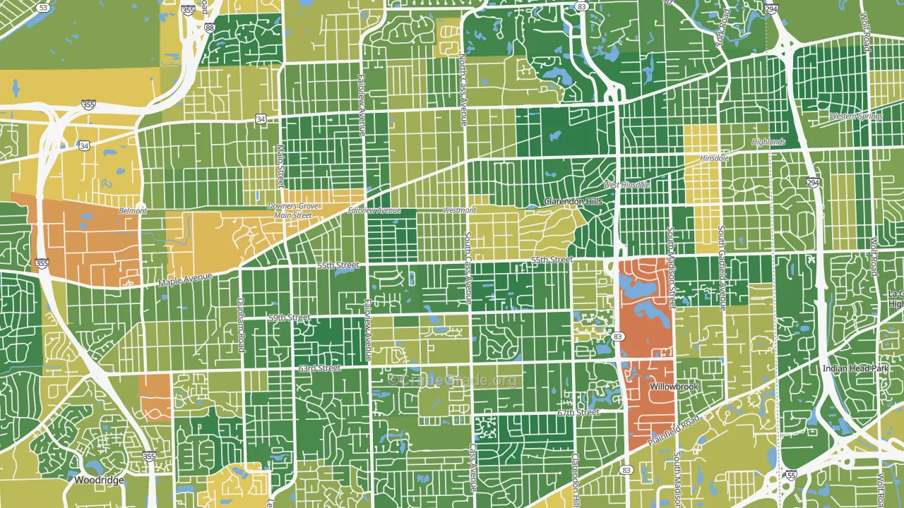 Westmont, IL Map of Assault Rates