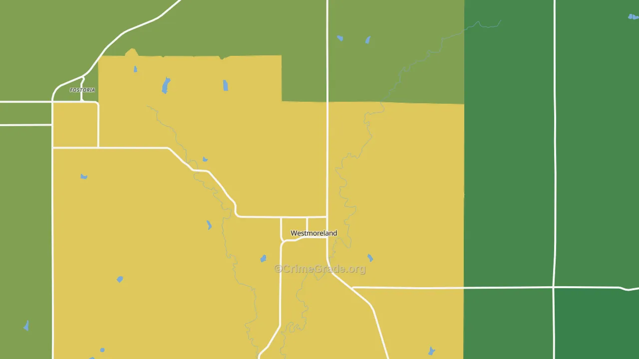 Westmoreland, KS Map of Assault Rates