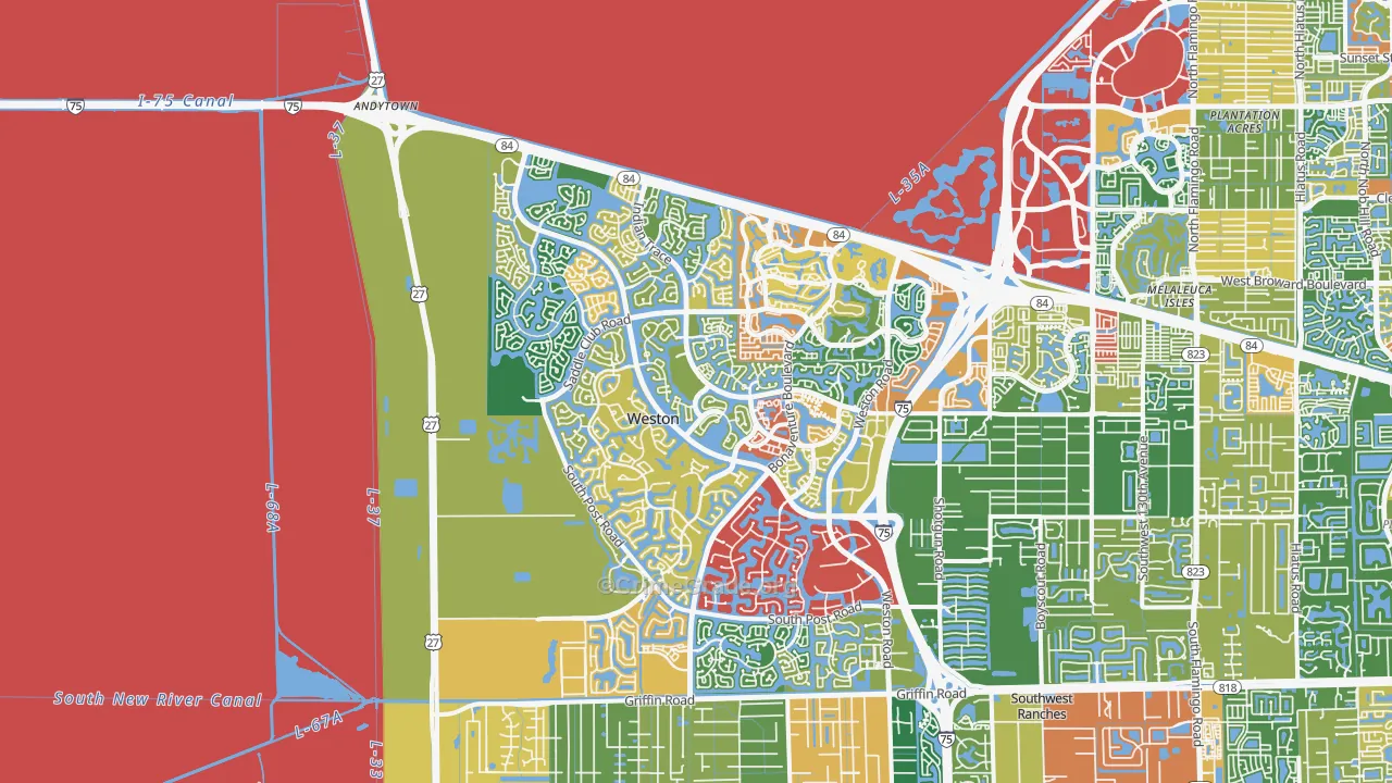 Weston, FL Map of Assault Rates