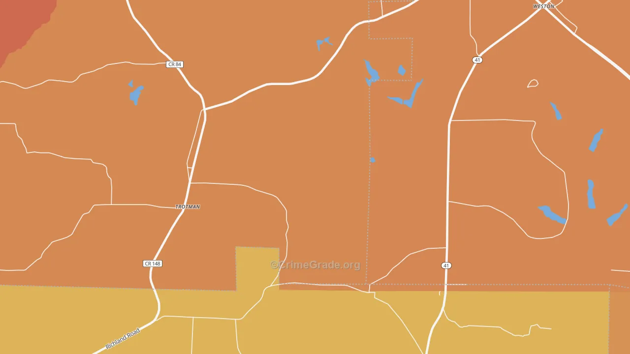 Weston, GA Map of Assault Rates