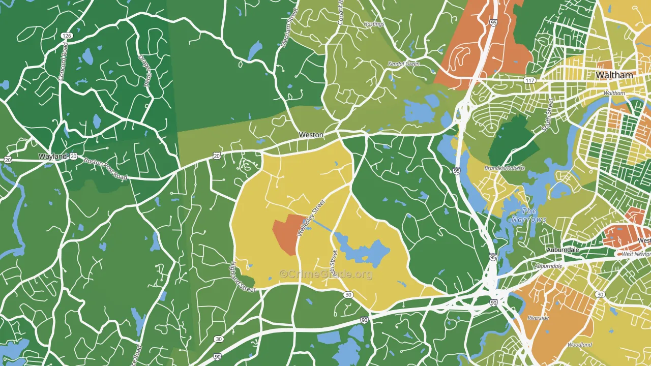 Weston, MA Map of Assault Rates
