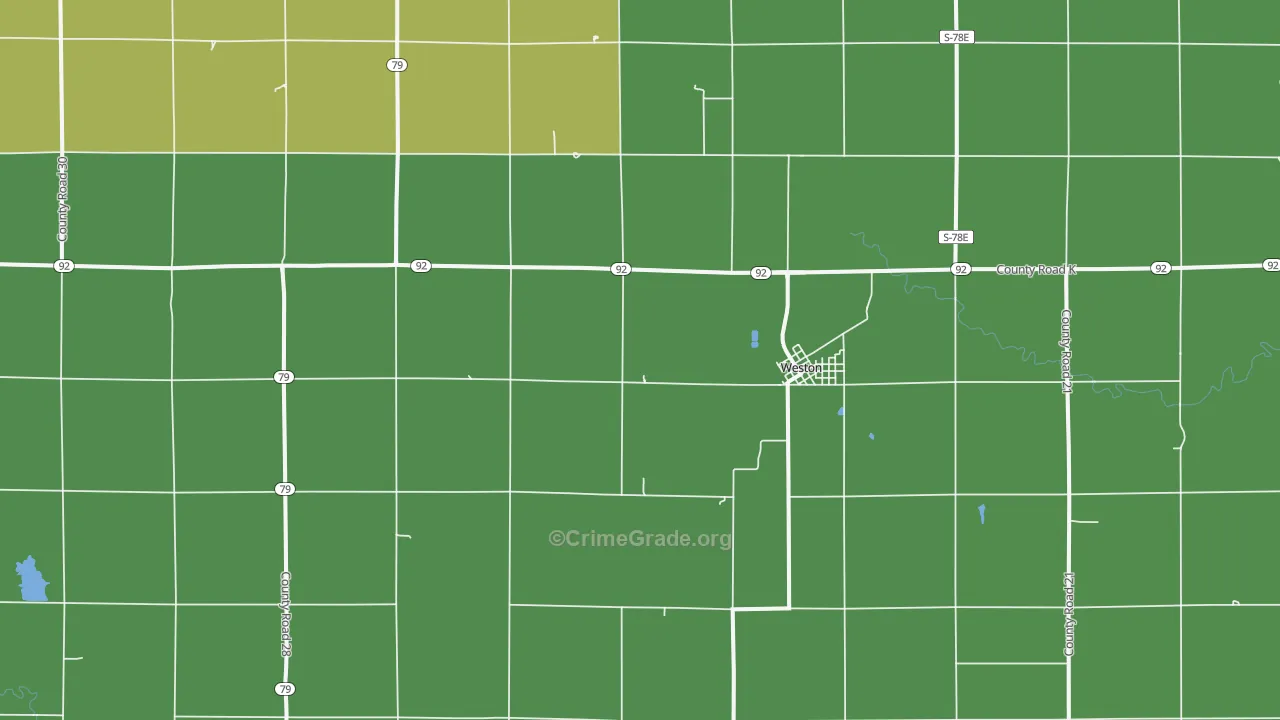 Weston, NE Map of Assault Rates