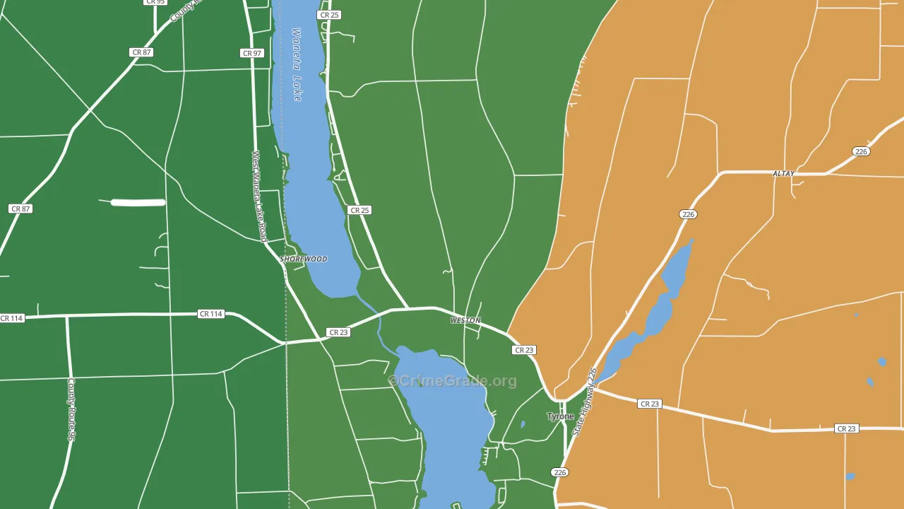 Weston, NY Map of Assault Rates