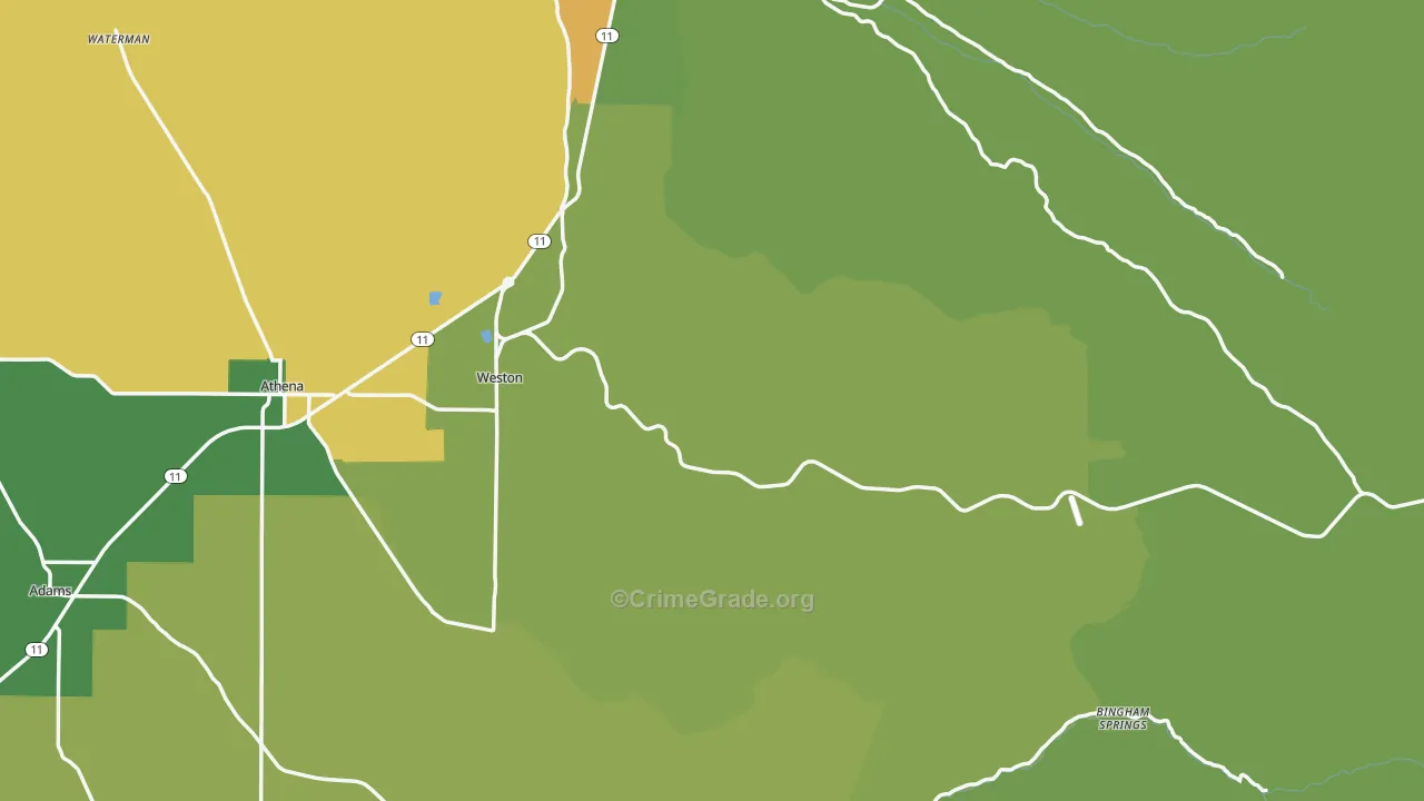 Weston, OR Map of Assault Rates