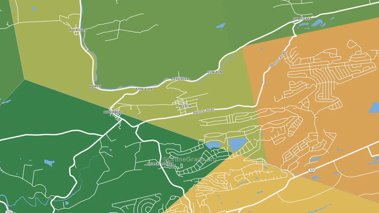 Weston, PA Map of Assault Rates