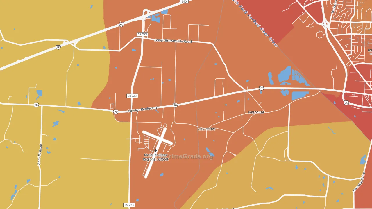 Westover, TN Map of Assault Rates