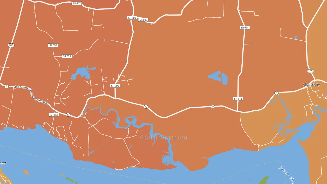 Westover, VA Map of Assault Rates