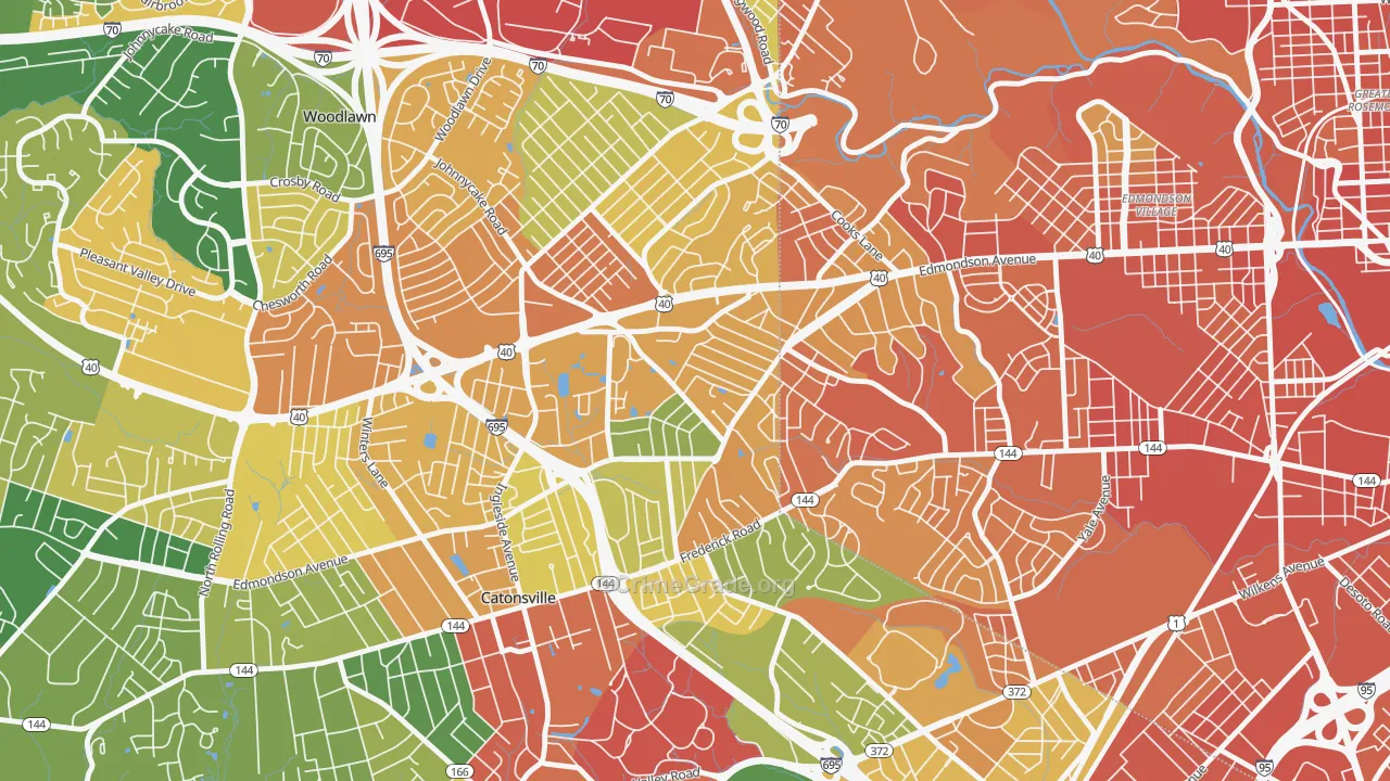 Westowne, Catonsville, MD Map of Assault Rates