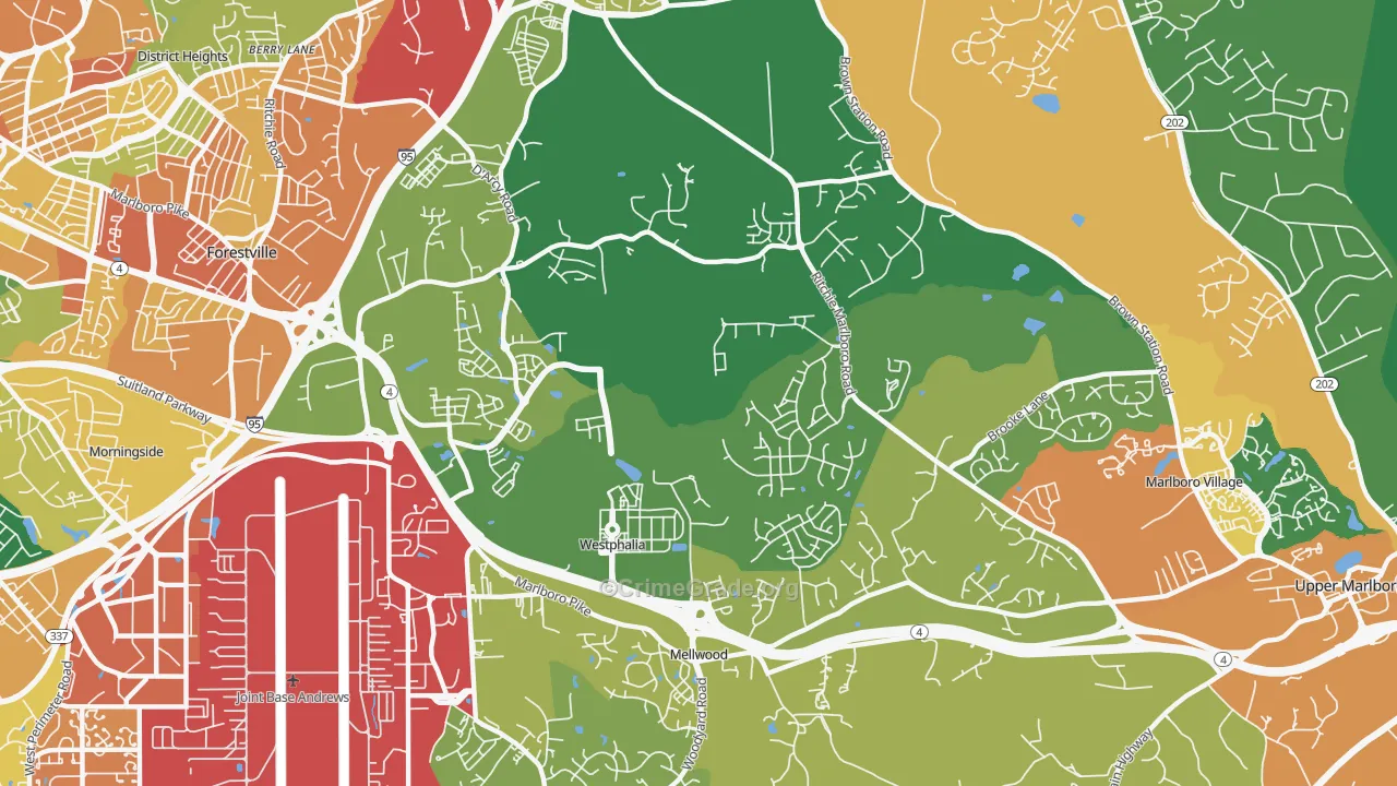 Westphalia, MD Map of Assault Rates
