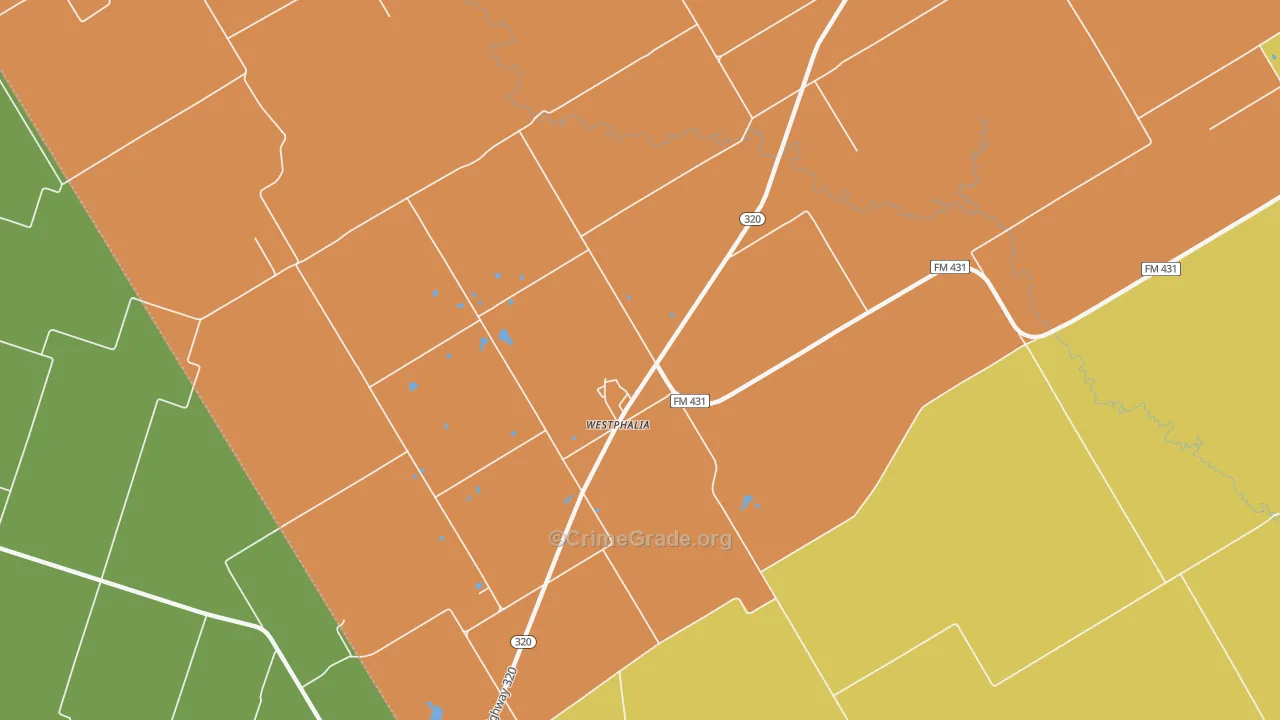 Westphalia, TX Map of Assault Rates