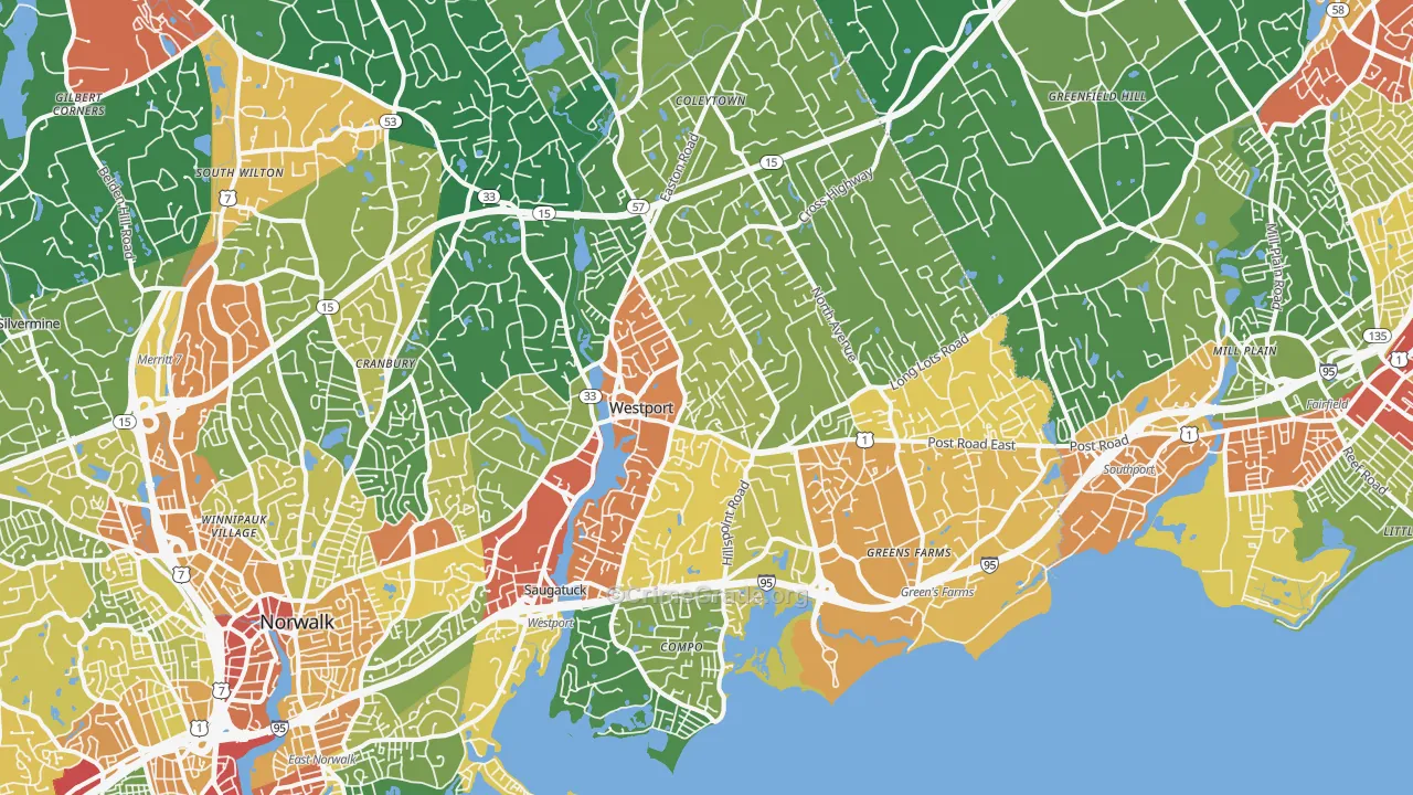 Westport, CT Map of Assault Rates
