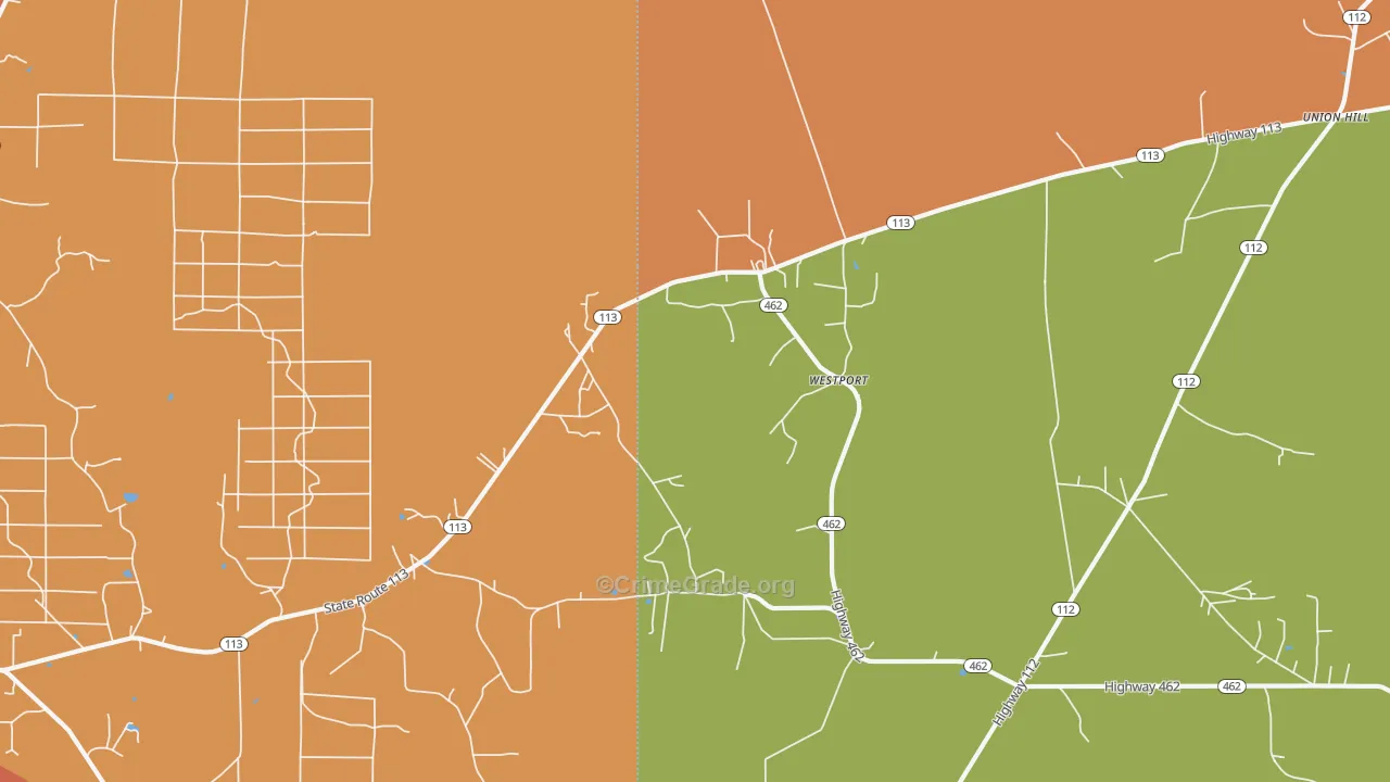 Westport, LA Map of Assault Rates