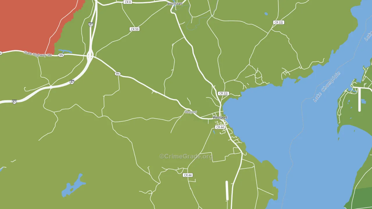 Westport, NY Map of Assault Rates