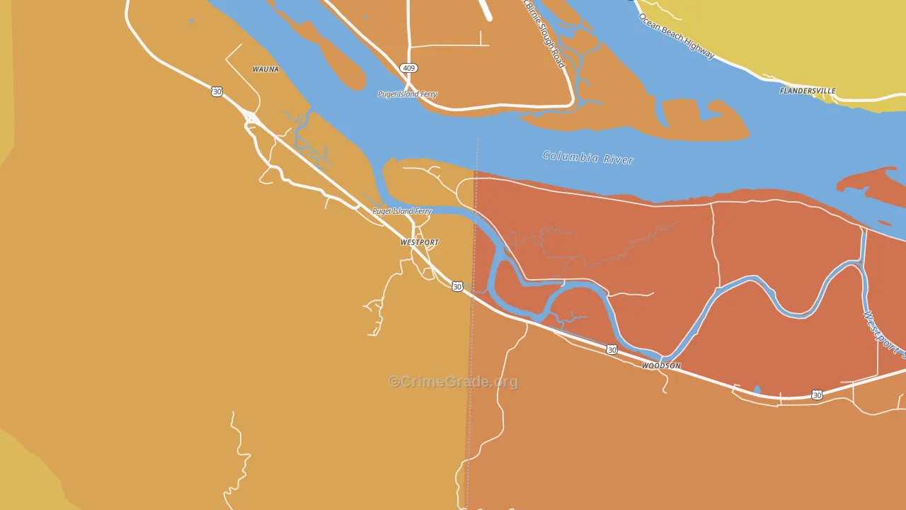 Westport, OR Map of Assault Rates
