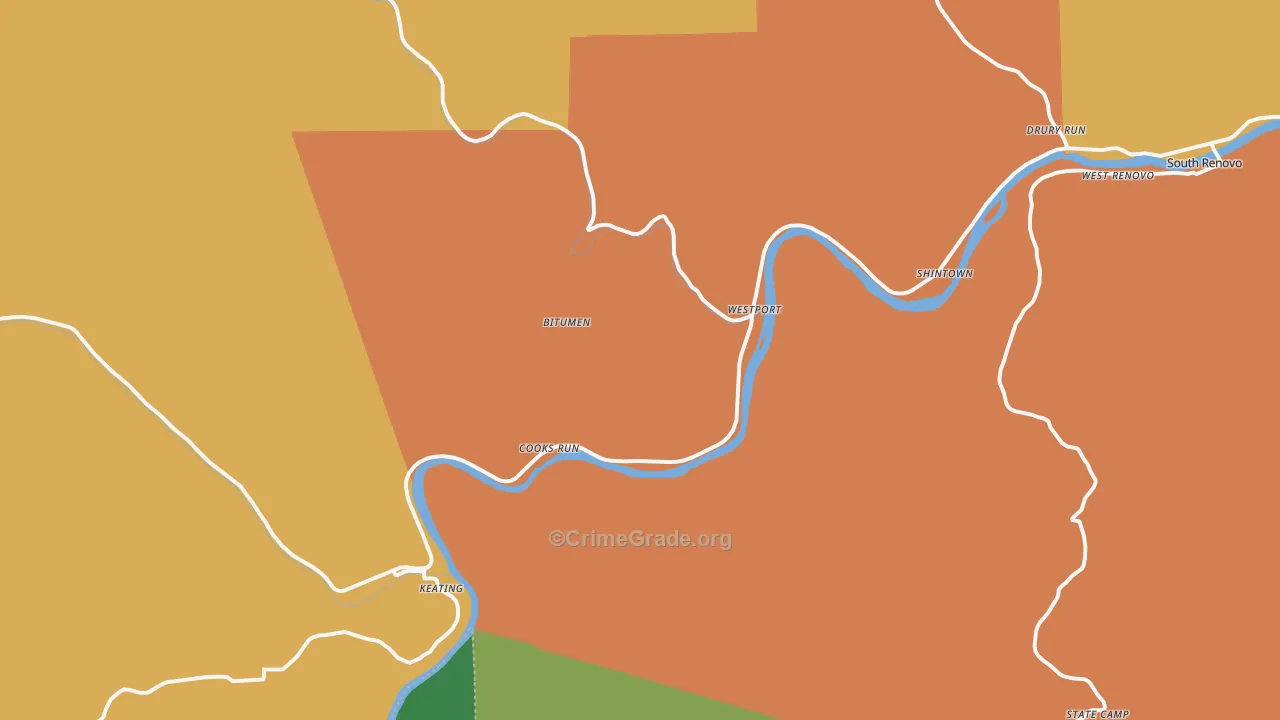 Westport, PA Map of Assault Rates