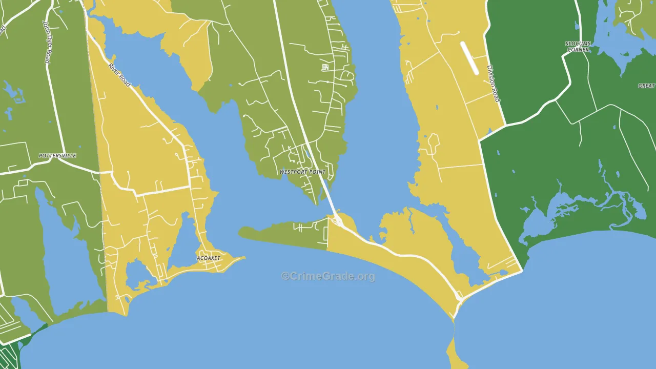 Westport Point, MA Map of Assault Rates