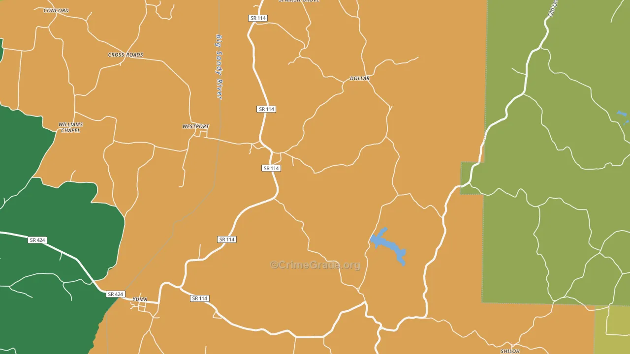 Westport, TN Map of Assault Rates