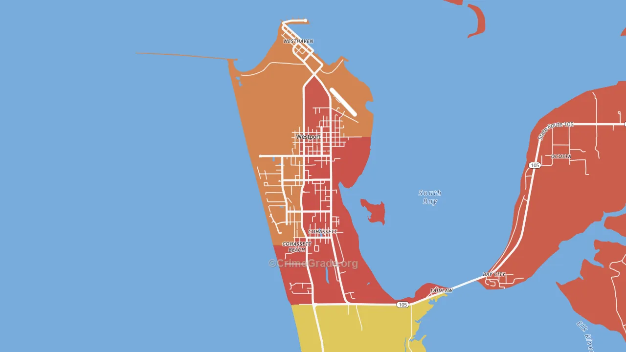 Westport, WA Map of Assault Rates