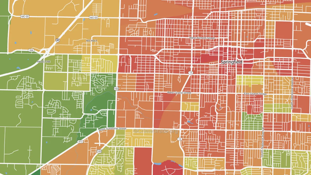 Westside Community Betterment, Springfield, MO Map of Assault Rates