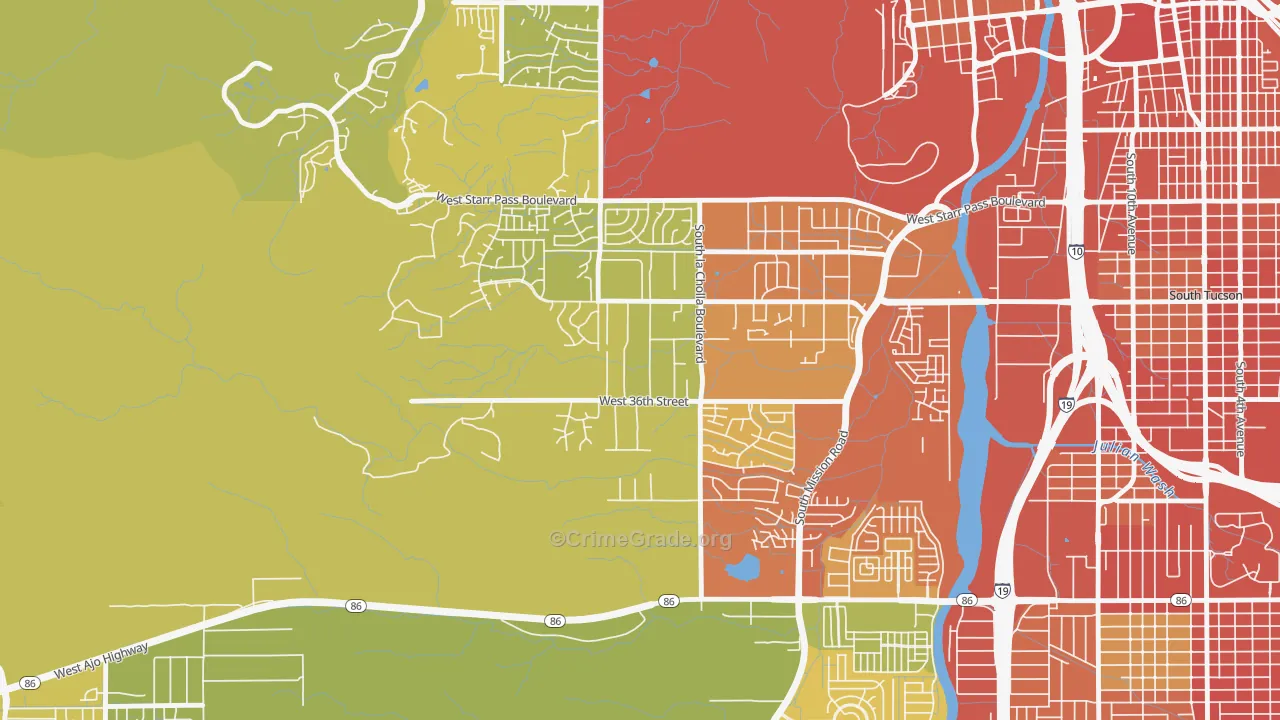 Westside Development, Tucson, AZ Map of Assault Rates