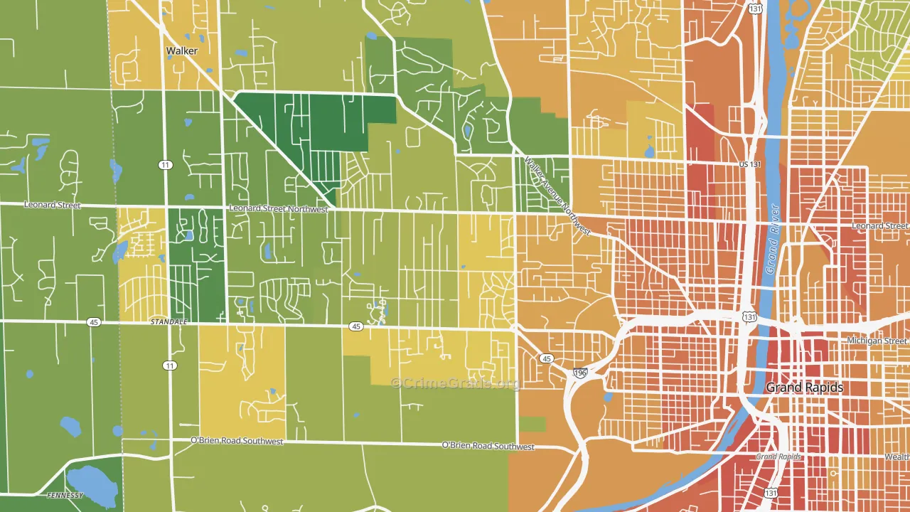 Westside, Grand Rapids, MI Map of Assault Rates
