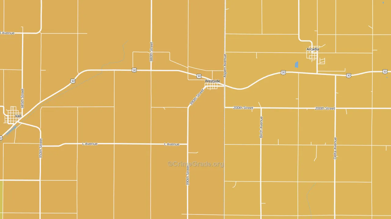 Westside, IA Map of Assault Rates