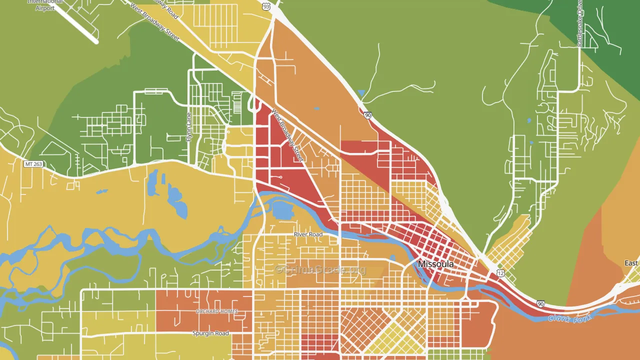 Westside, Missoula, MT Map of Assault Rates