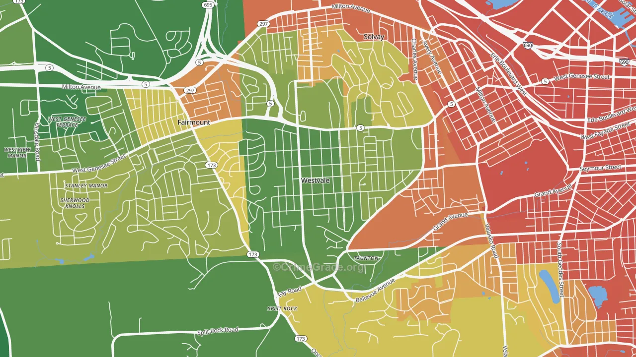 Westvale, NY Map of Assault Rates