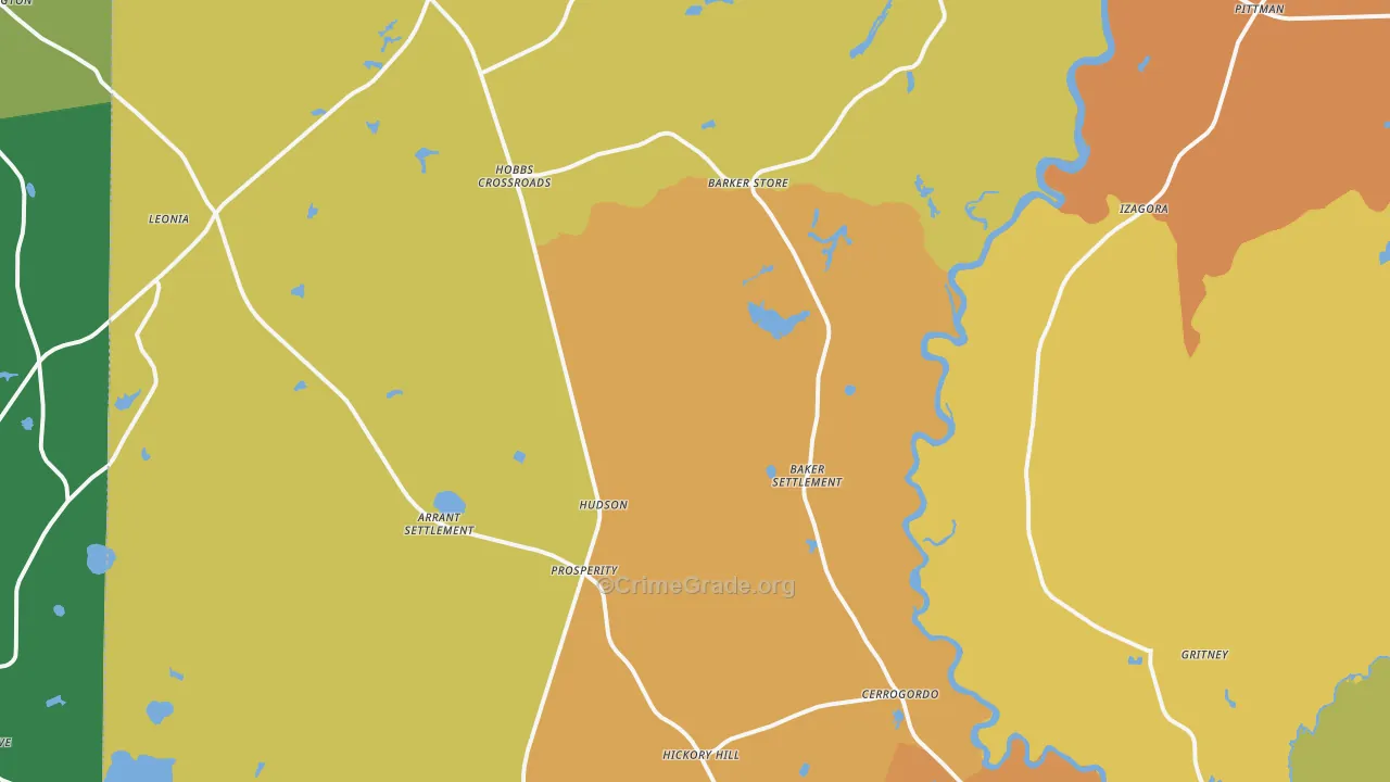 Westville, FL Map of Assault Rates