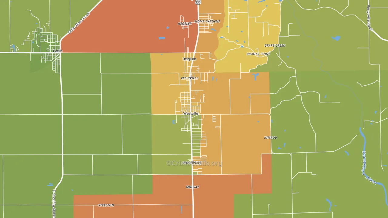 Westville, IL Map of Assault Rates