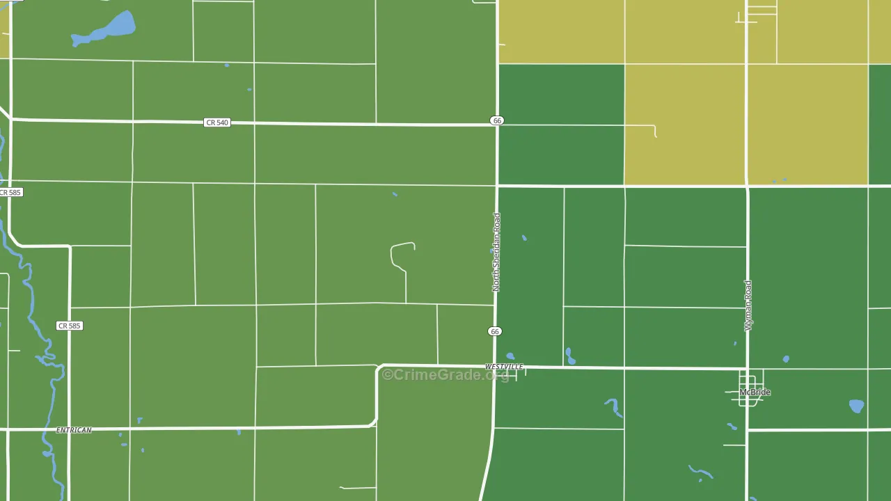 Westville, MI Map of Assault Rates