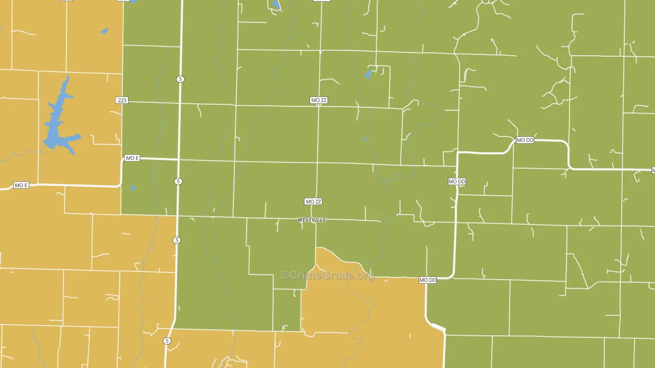 Westville, MO Map of Assault Rates