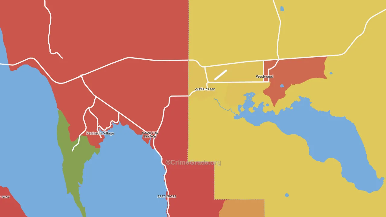 Westwood, CA Map of Assault Rates