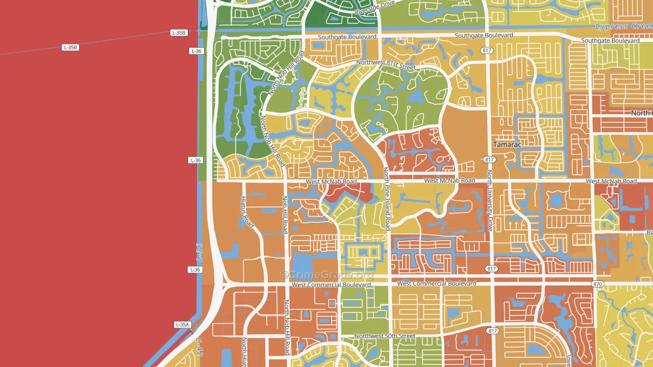 Westwood Community-North, Tamarac, FL Map of Assault Rates