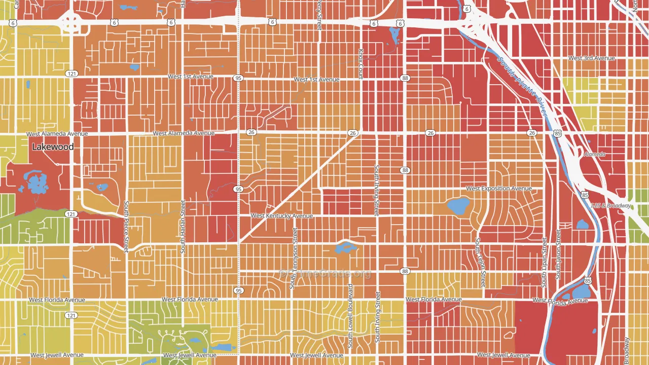 Westwood, Denver, CO Map of Assault Rates