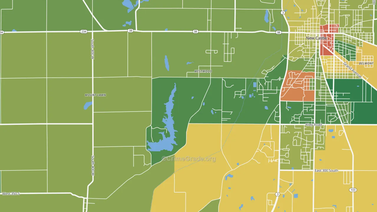 Westwood, IN Map of Assault Rates