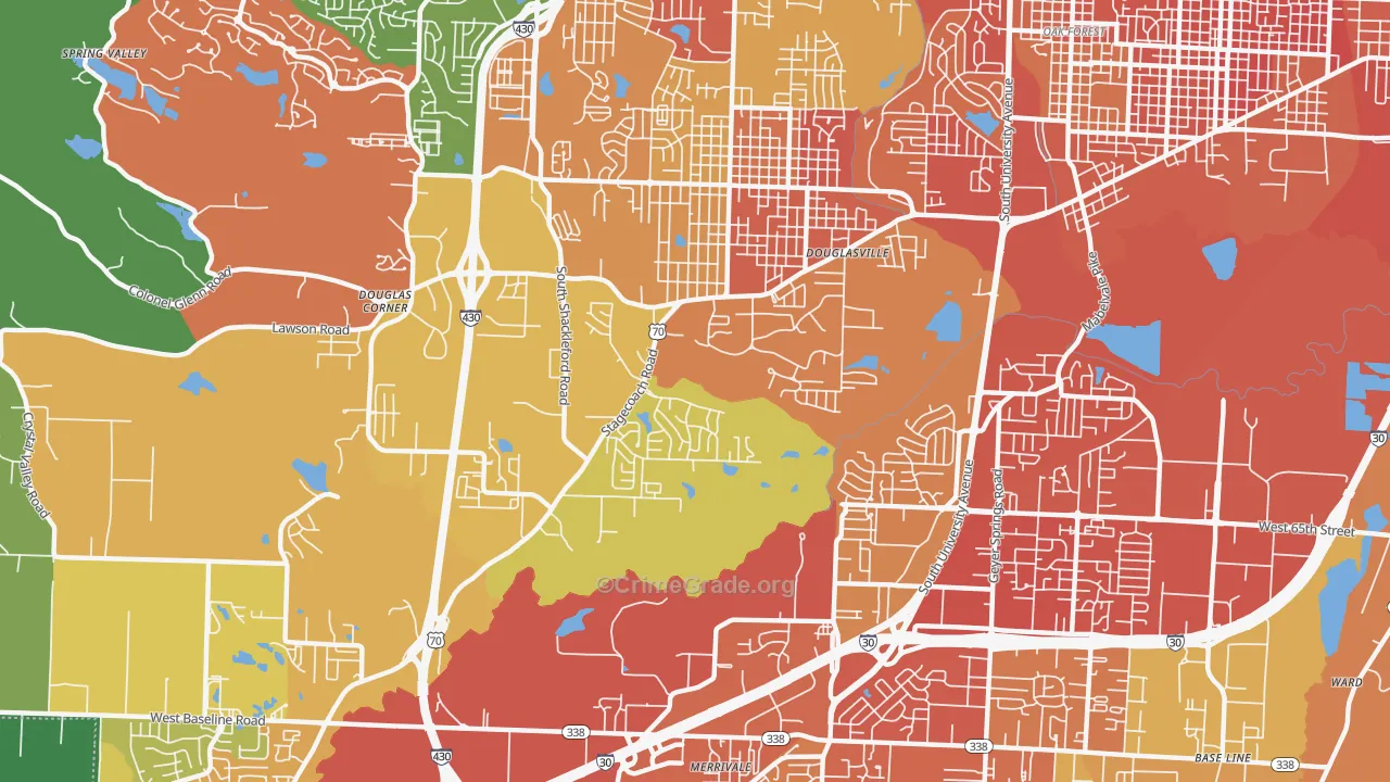 Westwood, Little Rock, AR Map of Assault Rates