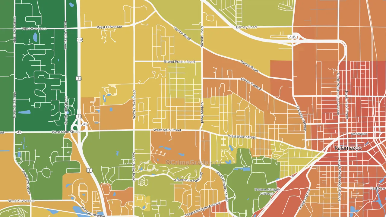 Westwood, MI Map of Assault Rates