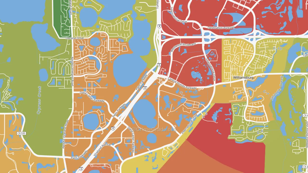 Westwood, Orlando, FL Map of Assault Rates