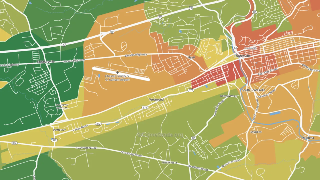 Westwood, PA Map of Assault Rates