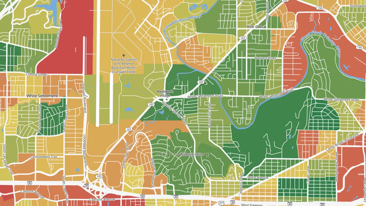Westworth Village, TX Map of Assault Rates