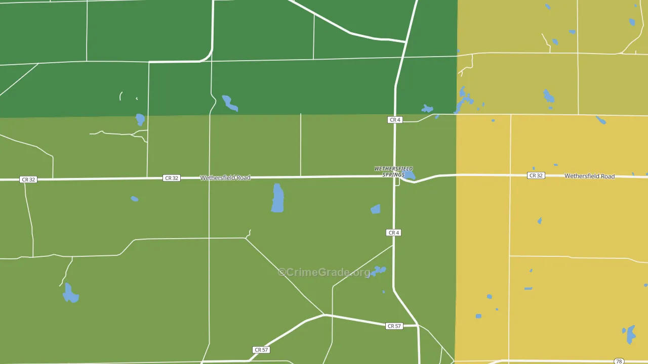 Wethersfield Springs, NY Map of Assault Rates