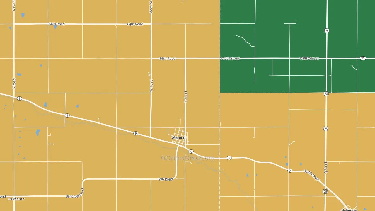 Wetmore, KS Map of Assault Rates