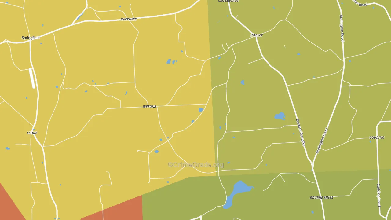 Wetona, PA Map of Assault Rates
