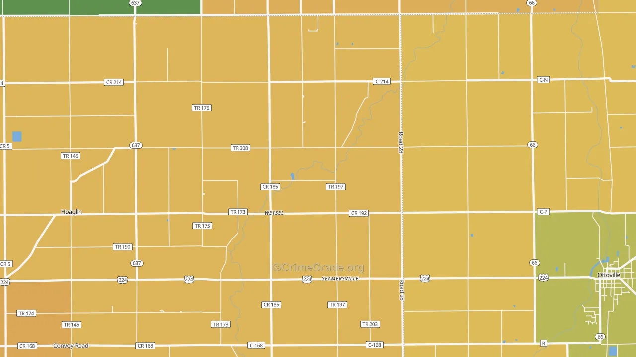 Wetsel, OH Map of Assault Rates