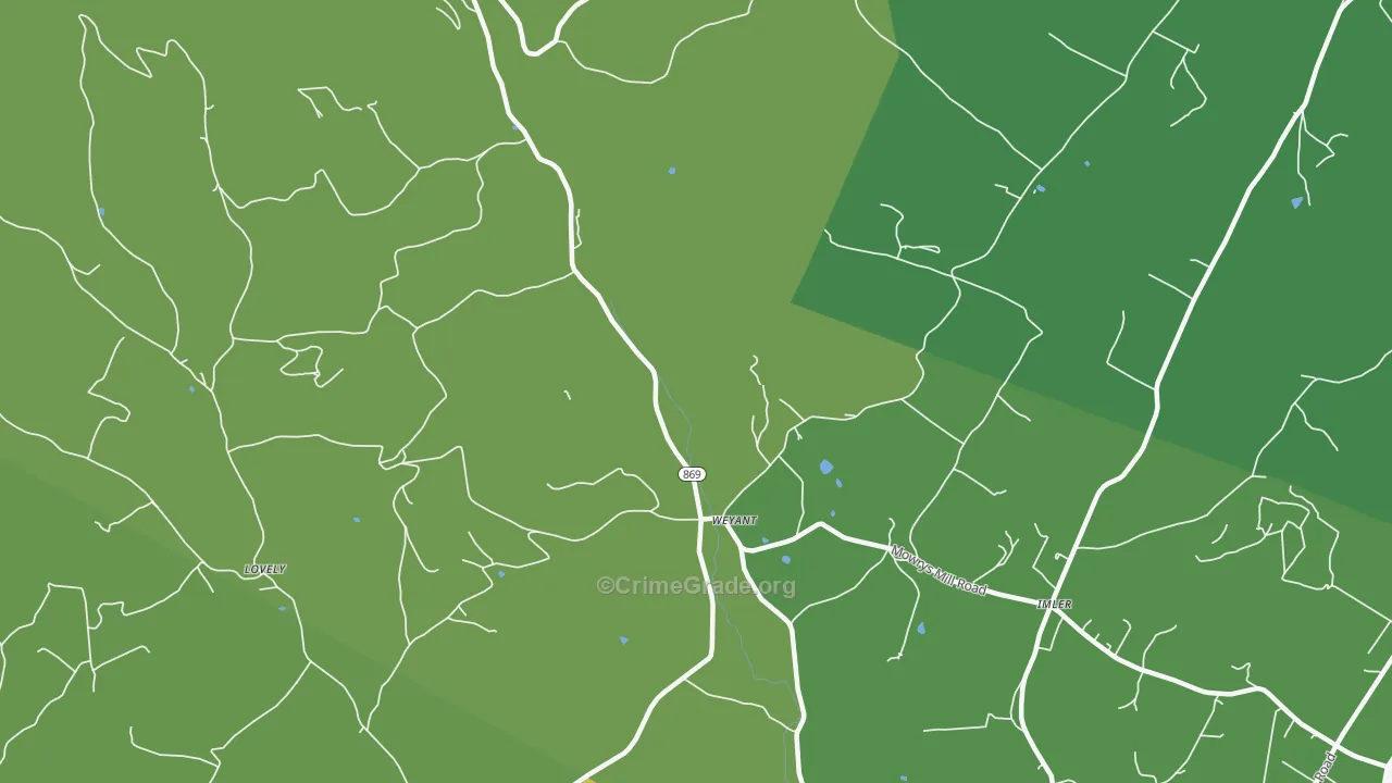 Weyant, PA Map of Assault Rates